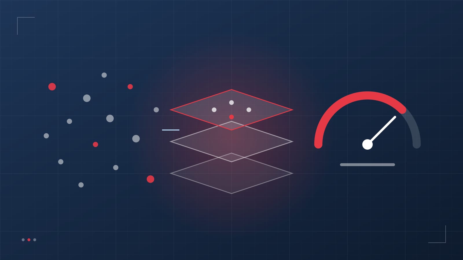 Scattered data points organised into clean layers, with a readiness gauge